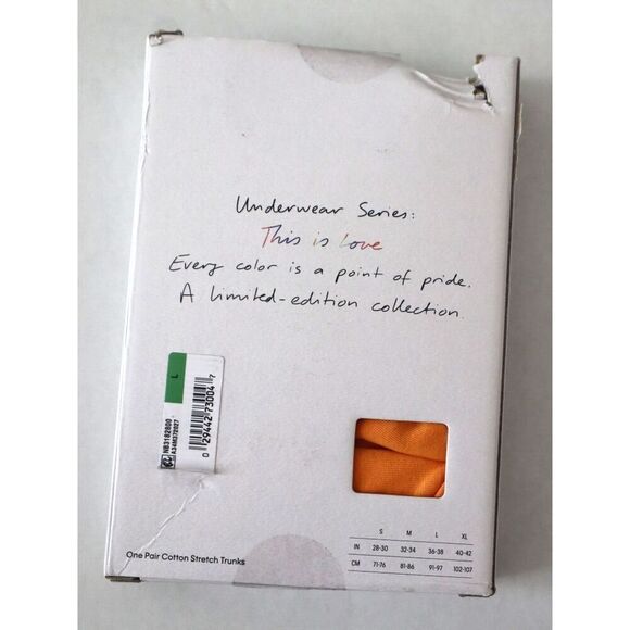 Calvin Klein NB3182800 Men Sz L Orange This is Love Modern Cotton Stretch Trunks - Picture 2 of 5